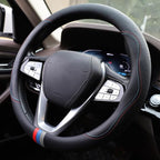Car Steering Wheel Cover for BMW X3 X5 X7 3 5 Series 328i 528i 535i 530i 540i 320i 330i 325i X1 X2 X4 X6 1 2 4 6 7 8 Series e90 e60 f30 Accessories, 2026 Leather Black (Red Blue)