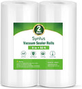 Syntus Vacuum Sealer Bags, 2 Rolls 8" x 50' Commercial Grade Bag Rolls, BPA Free Food Vac Bags for Storage, Meal Prep or Sous