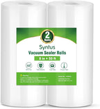 Syntus Vacuum Sealer Bags, 2 Rolls 8" x 50' Commercial Grade Bag Rolls, BPA Free Food Vac Bags for Storage, Meal Prep or Sous