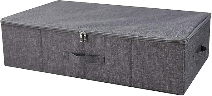 iwill CREATE PRO Underbed Storage Boxes for Bedding/Garment/Duvets/Blankets/Shoes, Folding Fabric Rigid Under bed Storage Bin