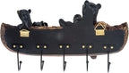 Black Bears in Canoe Key Holder - Bear Coat Hook Hanger Entrance Key Organizer - Bear Decor For Home Decor Living Room Access