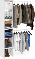 Furinno FANO Closet Organizers and Storage, Closet Storage Organizer with 2 Hanging Bars, Wardrobe Closet Shelf Towers, for W