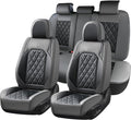 Coverado Seat Covers Full Set, Faux Leather Seat Covers for Car, Waterproof Car Seat Protectors 5 Seats, Automotive Seat Cove
