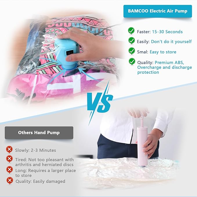 Electric Air Pump for Vacuum Storage Bag, Vacuum Seal Bags for Clothing Pump for Compression, Portable Vacpack Air Pump for V