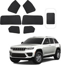 Front Side Half Window Shade Foldable Custom Fit for Jeep Grand Cherokee 4XE 2021-2024 Car Window Shades for Side Window Sun Shade UV Protection Heat Insulation for Camping Sleeping 6PCS