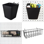 G.CORE Peg Board Organizer 21 Pack, Pegboard Accessories with Baskets Cups Hooks - 1/8" & 1/4" Peg Board Wall Tool Organizers