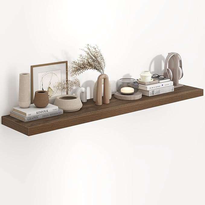 55"W x 9.3"D Floating Shelves for Wall, Wall Mounted Bathroom Shelves 1 Pack Deep Floating Shelf for Bedroom Kitchen Living R