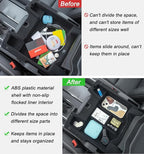 PIMCAR Center Console Organizer Upgrade Flocked Liner Interior Compatible with Dodge RAM 1500 2500 3500 2019-2025 2026 ABS Plastic Material Shell Armrest Box Insert Tray Accessories