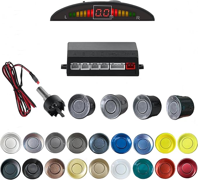 Parking Sensor Kit Backup Sensor Kit Reverse Sensor for Car 18 Color Options for Probes Adjustable Alarm Volume Professional 