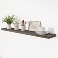 Vivelove Elm Wood Floating Shelves, Wooden Shelves for Wall with Invisible Bracket for Living Room Bedroom Bathroom Office Bo