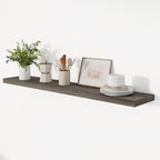 Vivelove Elm Wood Floating Shelves, Wooden Shelves for Wall with Invisible Bracket for Living Room Bedroom Bathroom Office Bo