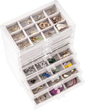ProCase Earring Holder Organizer Jewelry Box with 8 Drawers, Acrylic Clear Earring Case with Adjustable Velvet Trays for Wome