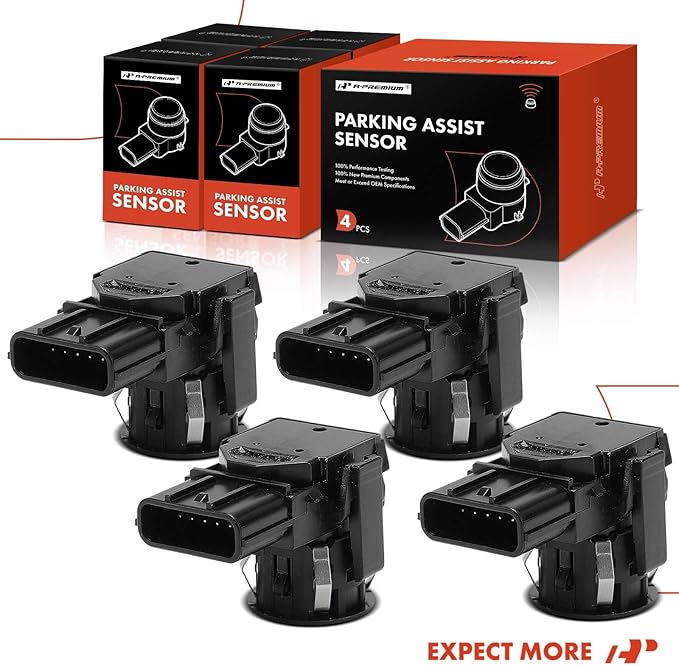 A-Premium 4-PC Reverse Backup Parking Assist Sensor Compatible with Select Honda Models - Odyssey 2011-2017, Pilot 2012-2015