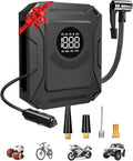 AIRSURE Tire Inflator Portable Air Compressor, 150PSI Fast Inflation Electric Air Pump with Auto Shut-Off & LED Display, 12V DC Air Pump for Car Tire Inflation
