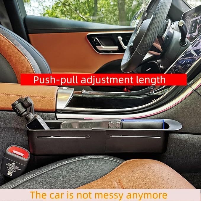 2-Pack Adjustable Car Seat Gap Filler (8.46"–12.99"), Multifunctional Seat Side Organizer, Universal Fit Gap Stopper with Push-Pull Design, Prevents Items from Falling Between Seats