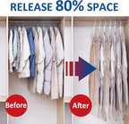 Hanging Vacuum Storage Bags, 3 Pack Large Hanging Vacuum Seal Bags for Clothing, Space Saver for Clothes, Jackets, Closet Org