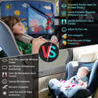 Car Window Shades, 2 PCS Magnetic Double Layer Sun Shade, Side Windows Privacy, Full Covers/Half Shade Options, Cute Dinosaurs, Compatible with Car, SUV, Minivan
