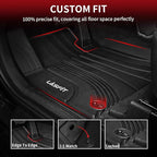 LASFIT Floor Mats for Hyundai Santa Fe 2021 2022 2023 (Only Fit Gas, Not Fit Hybrid or PHEV), All Weather TPE Custom Fit Car Floor Liners 1st & 2nd Row Mats Accessoires, Black
