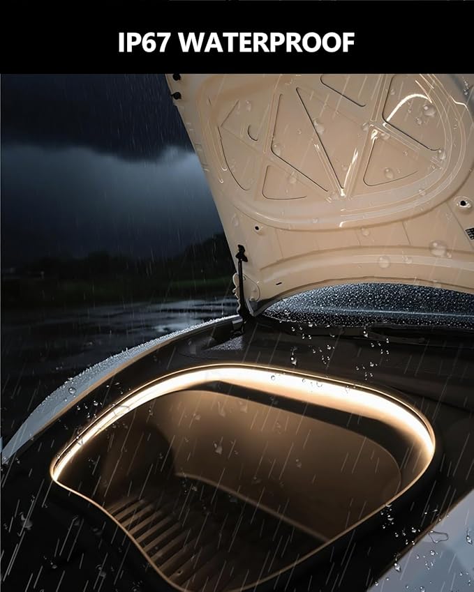 2025 Tesla Frunk LED Strip Model 3 Highland 2024 2025 Flexible Silicone Waterproof Interior Lighting Bar Tesla Front Trunk Accessories Ambient Lights