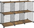 HOOBRO Wire Cube Storage Organizer, 6-Cube Shelves, Modular Shelves with Metal Grid, DIY Closet Cabinet for Living Room, Bedr