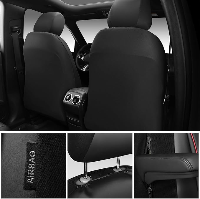 CAR PASS 3D Foam Faux Leather Car Seat Covers Front Seats,Waterproof Leather Front Seat Cover for Car,Universal Fit for SUV T