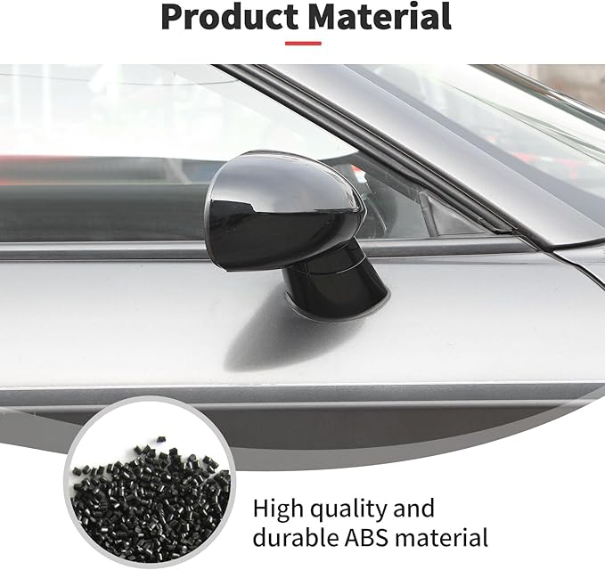 Voodonala for Challenger Rearview Mirror Cover Side Mirror Trim Shell Cover Decoration Trim for 2009-2025+Dodge Challenger Exterior Accessories,10pcs ABS Black