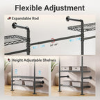 Timate F4 Wall Mounted Clothes Rack Industrial Pipe Clothing Rack for Hanging Clothes, Expandable Garment Rack Heavy Duty War