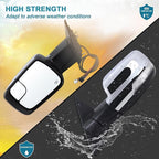 Left Driver Side Mirror Compatible With 2019 2020 2021 2022 2023 2024 2025 2026 Ram 1500 With Power Folding Heated Turn Signal Puddle Light Temperature Sensor Chrome Replace#68462769AB(8+6Pins)