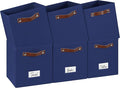 FinishingBo 6-Pack Storage Cubes with Handles & Label Holders Basket, Closet Cube Home Organizer Bins(Blue, 10.5*10.5*11 inch