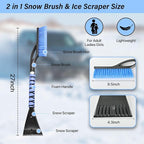 27" Snow Brush and Ice Scrapers Detachable Pivoting, Soft Bristle Head,Foam Grip, for Car,Trucks,or SUV Window & Windshield Tool (1pcs)