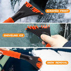Lasnten 6 Pcs Car Ice Scraper 9.64 x 4.33 Inch Windshield Ice Scraper Winter Car Accessories to Remove Snow, Frost for Small Truck (Trendy, Orange Black)