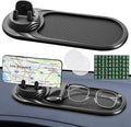 3-in-1 Multifunctional Car Anti-Slip Mat, 360° Rotating Phone Holder with Hidden Parking Number Plate, PVC Dashboard Mat, Fit