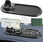 3-in-1 Multifunctional Car Anti-Slip Mat, 360° Rotating Phone Holder with Hidden Parking Number Plate, PVC Dashboard Mat, Fit