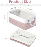 Storage Baskets for Shelves 11.8x7.9x5.2 Inch, Foldable Fabric Storage Bins with Handles, Small Storage Baskets for Organizin