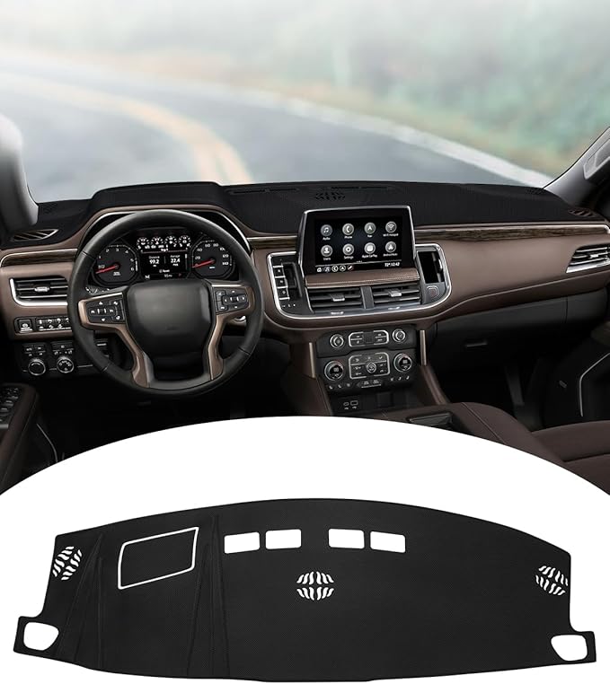 FIILINES Dash Cover for Chevrolet Suburban/Chevrolet Tahoe/GMC Yukon 2021-2024, Dashboard Mat Cover Car Accessories Sunshade