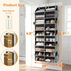 Over the Door Organizer 5 Tiers, Extra Large Behind Door Storage of 10 Compartments, 80 lbs Weight Capacity Hanging Storage O