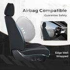 Coverado Car Seat Covers with Lumbar Support, Front Covers for Cars, Universal Automotive Seat Cover, Waterproof, Leather Car