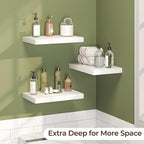 Fun Memories Floating Shelves for Wall 16 Inch Set of 3, Farmhouse Floating Shelves with Invisible Heavy Duty Bracket, 10 Inc