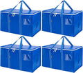 BALEINE 4-Pack Oversized Moving Bags with Reinforced Handles, Heavy-Duty Storage Tote for Clothes, Moving Supplies (Royal Blu