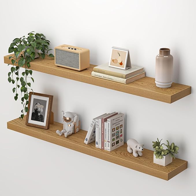 Heimlove Floating Shelves for Wall 40 Inch,Mounted Storage & Display Hanging Shelf with Invisible Brackets,for Bedroom,Living