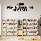 SpaceAid Large Toy Storage Organizer with 24 Bins and 3 Shelves, Toy Organizers Storage Bookshelf, Kids Bin Shelf Box Bookcas