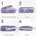 6 Set Compression Packing Cubes, Suitcase Organizer, Lightweight Travel Essentials, Compression Bags For Travel Accessories L