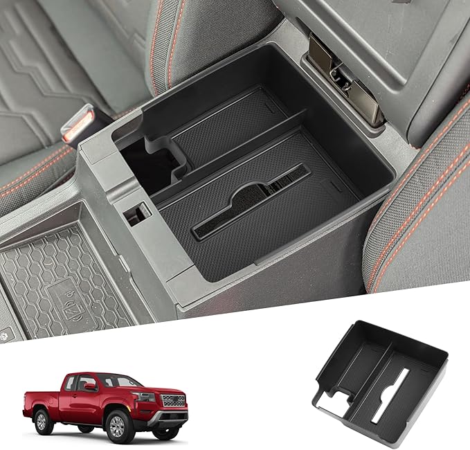 SHAOHAO for 2025 2026 Nissan Frontier Center Console Organizer Tray for 2022 2023 2024 2025 2026 Nissan Frontier Accessories Frontier (S, SV, Pro-X, Pro-4X, SL) Center Console Tray with Tissue Holder