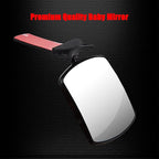 Stick On Car Baby Mirror, Ampper Adjustabe HD Glass Convex Wide Angle Interior Rearview Baby Rear Facing Mirror (Framed Rectangle, Small, 3.3" X 2.5")