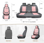 Coverado Seat Covers, Car Seat Covers Full Set, Leather Seat Covers for Cars, Car Seat Protector, Gray Car Seat Covers Front 