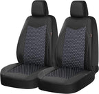 Coverado Front Seat Covers, Breathable Mesh & Leather Car Seat Protectors, Black Driver Seat Cover, Car Seat Cushions, Univer