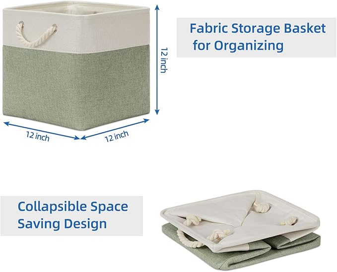 Temary Cube Storage Baskets for Shelves 12 Inch Storage Cubes 4pack Fabric Storage Baskets for Organizing Clothes, Closet Bas