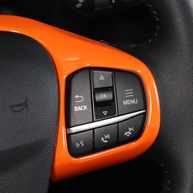 TOYCIDFG Steering Wheel Cover Trim Compatible with Ford Maverick 2022-2025 Car Interior Decoration Accessories (Orange)