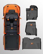 SEALIGHT Ford F150/F150 Lightning Floor Mats - Custom Fit for 2015-2025 2026 Supercrew Models, All Weather Protection, Easy to Clean TPE, 3D Scanning, Non-Slip, Waterproof, Odorless, High Edge Design