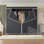 VIPEK V5C SE Garment Rack Wardrobe Closet, Heavy Duty Clothes Rack with Adjustable Shelves and Black Cover, Black Metal Close